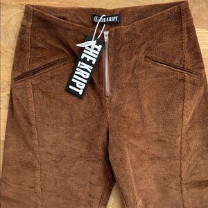 NWT THE KRIPT Hera Straight-leg Mid-rise Cotton-corduroy Trousers Brown Size L